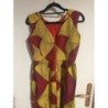 Robe longue wax rouge et jaune – Taille S