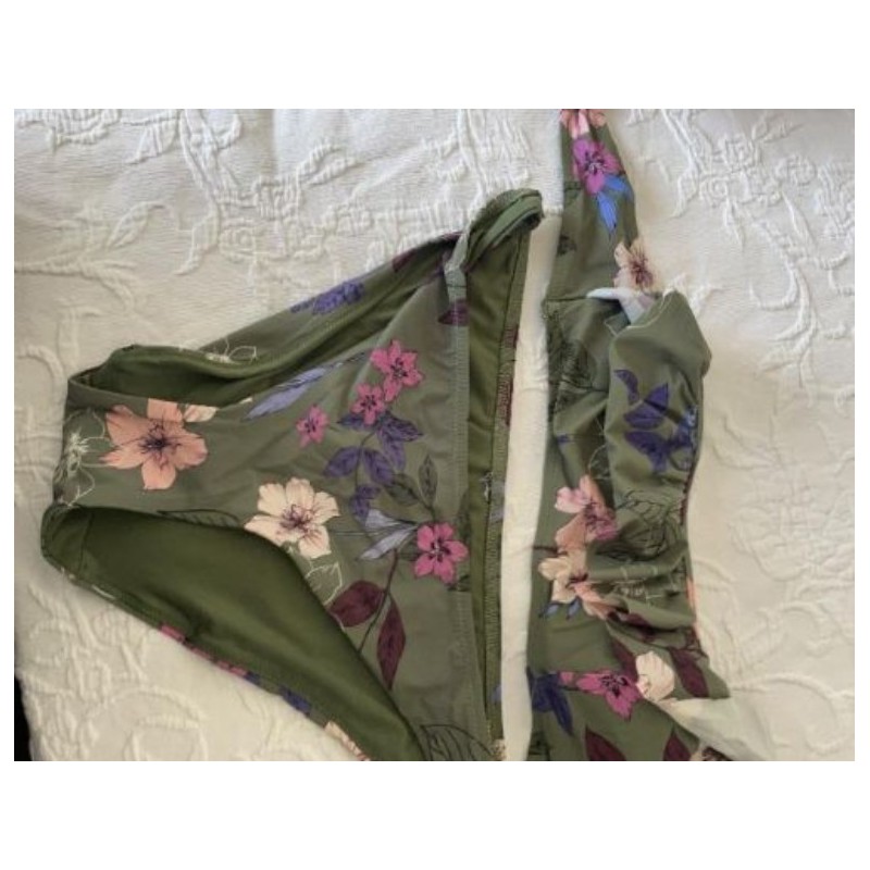 Maillot de bain étal vert fleuri 