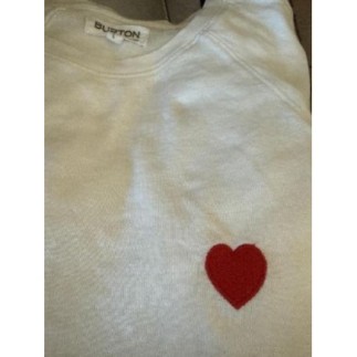 TEE short blanc cœur rouge t L