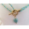 Collier acier inoxydable coeur amazonite 