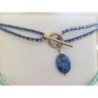 Collier acier inoxydable perle lapis lazuli 
