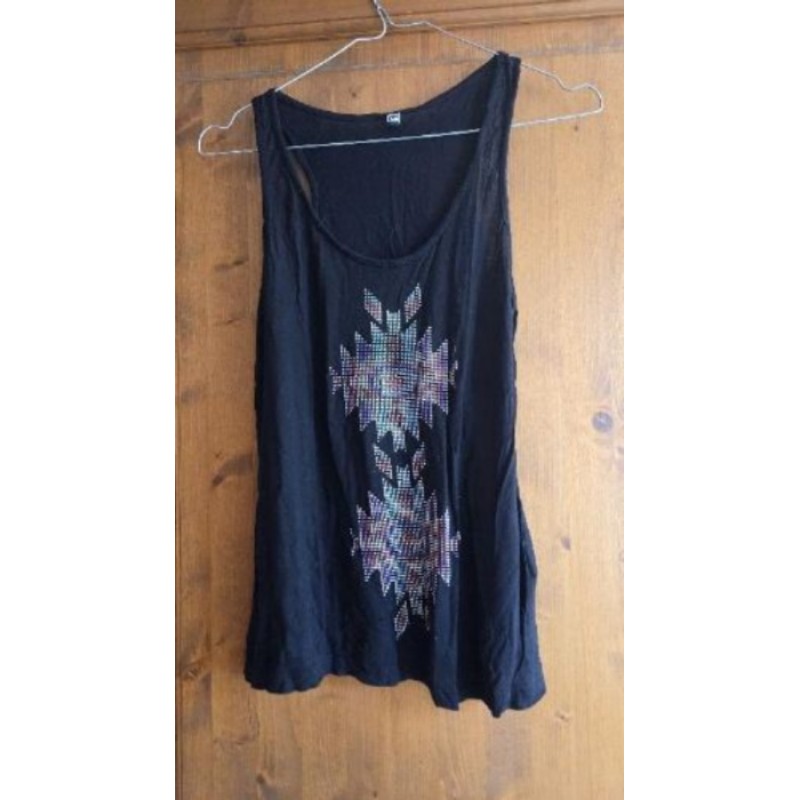 Debardeur PIMKIE Noir avec dessin multicouleur taile M
