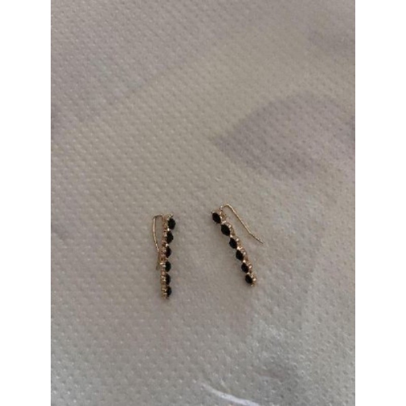 Boucles d’oreilles strass noir