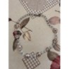 Collier, pierre et perles, roses, pâle