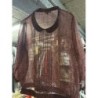 Chemise noire et rouge transparente taille L 
