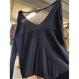 Pull ajouré bleu marine...