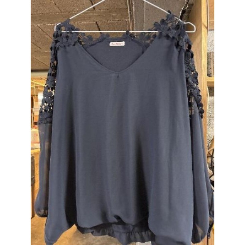 Haut AUDREY WEYBURN bleu marine taille 44