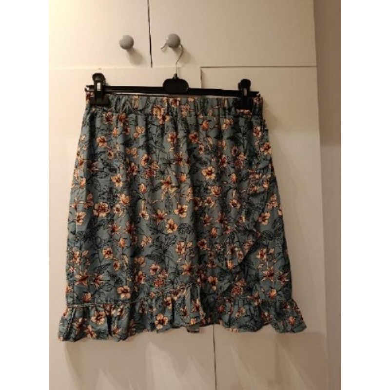 Jupe bleue fleurie C&S Taille L 