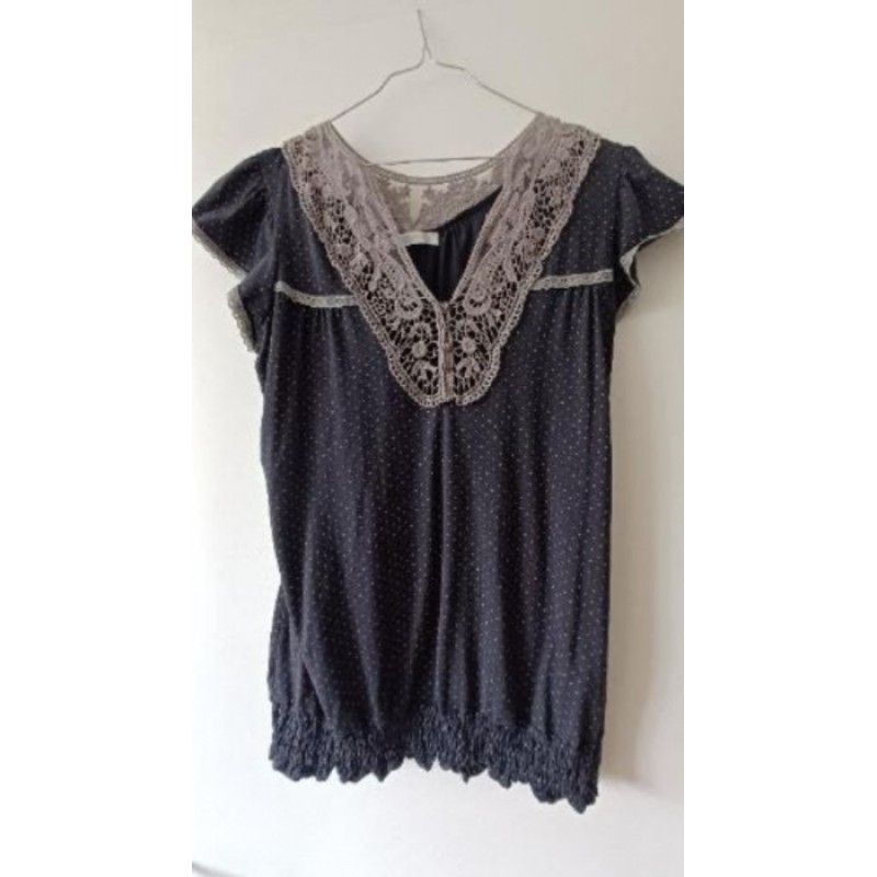 Tee shirt promod gris dentelle TM