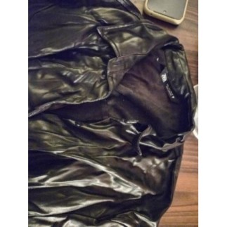 Trench noir simili cuir -...