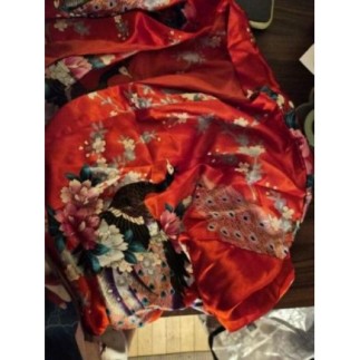 Kimono rouge satiné - L