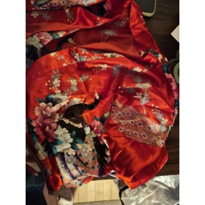 Kimono rouge satiné - L