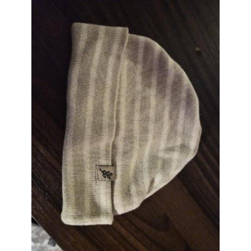 Bonnet naissance blanc et beige rayé - Zeeman - 0 mois