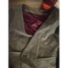 Gilet de costume gris fond rouge foncé - Devred - XL