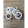 Lot 10 anneaux plastique blanc diam 3cm