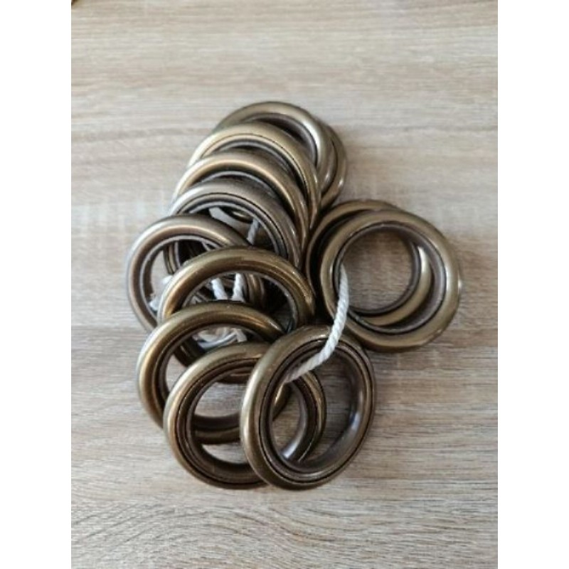 Lot 12 anneaux rideaux dorés diam 4cm
