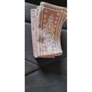 Lot 3 serviettes rose brodé 
