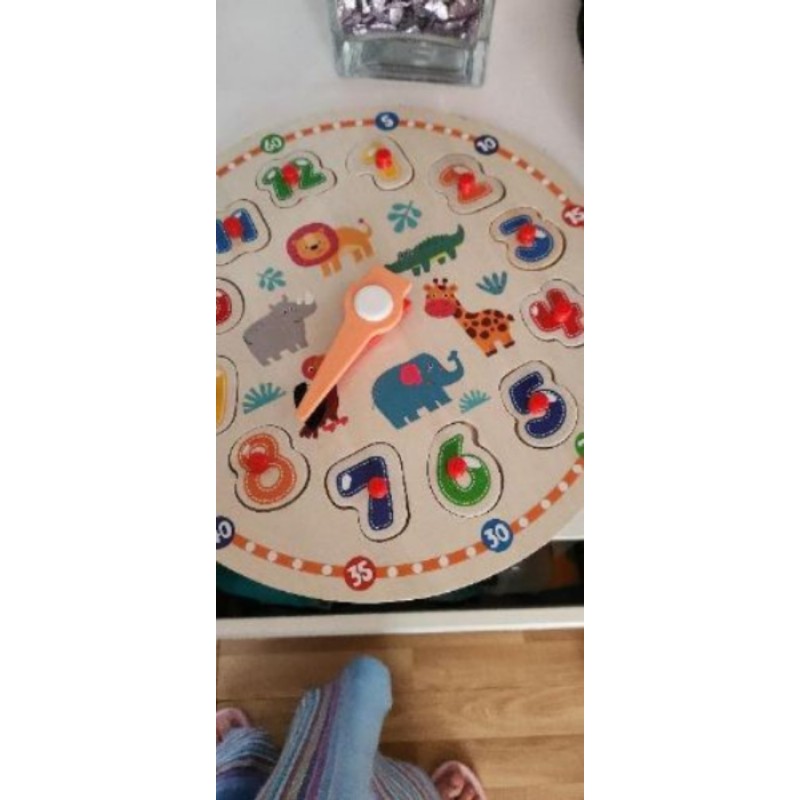 Jeux eveil boi horloge 