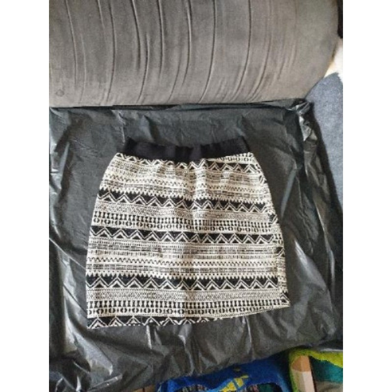 Jupe noire et blanche taille élastique Mim taille M 