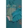 Maillot de bain 1 pièce + jupe / couleur turquoise - Taille 3 ans