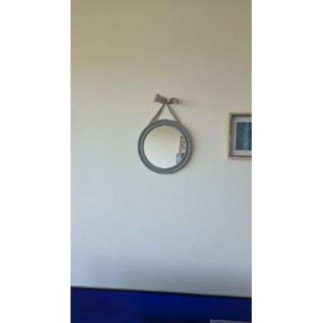 Miroir rond gris 