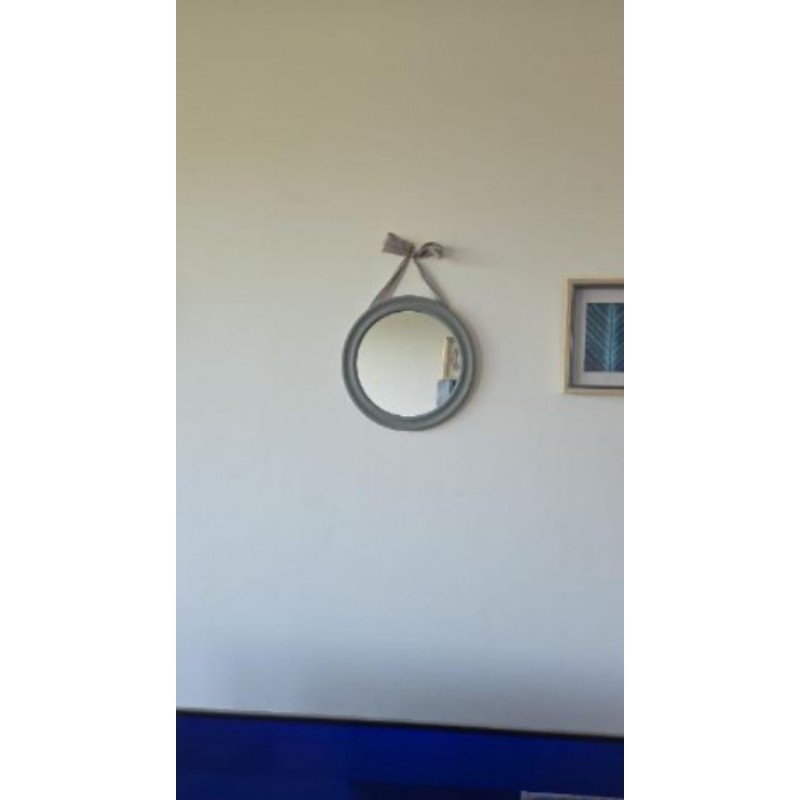 Miroir rond gris 