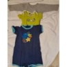 Bodys en 12 mois (1 bleu motifs de la mer, 1 vert pomme animaux, 1 gris uni 