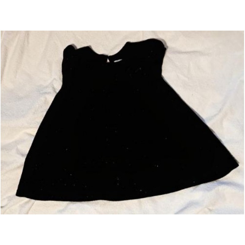 Robe noire en polyester imitation velours à paillettes marque Kimbaloo, 12 mois