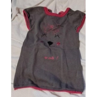 Robe grise en coton avec...