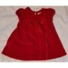 Robe rouge vif à paillettes imitation velours, marque Kimbaloo, 12 mois