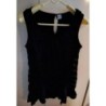 Robe noir en dentelle avec doublure en polyester et viscose, marque MS, taille 42