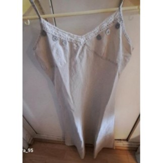 Robe beige coton à...