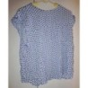 Top blanc et bleu en viscose Kiabi, taille 46