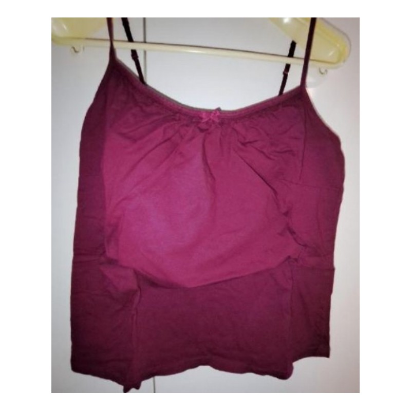 Débardeur bordeaux en coton Queentex, taille 46-48