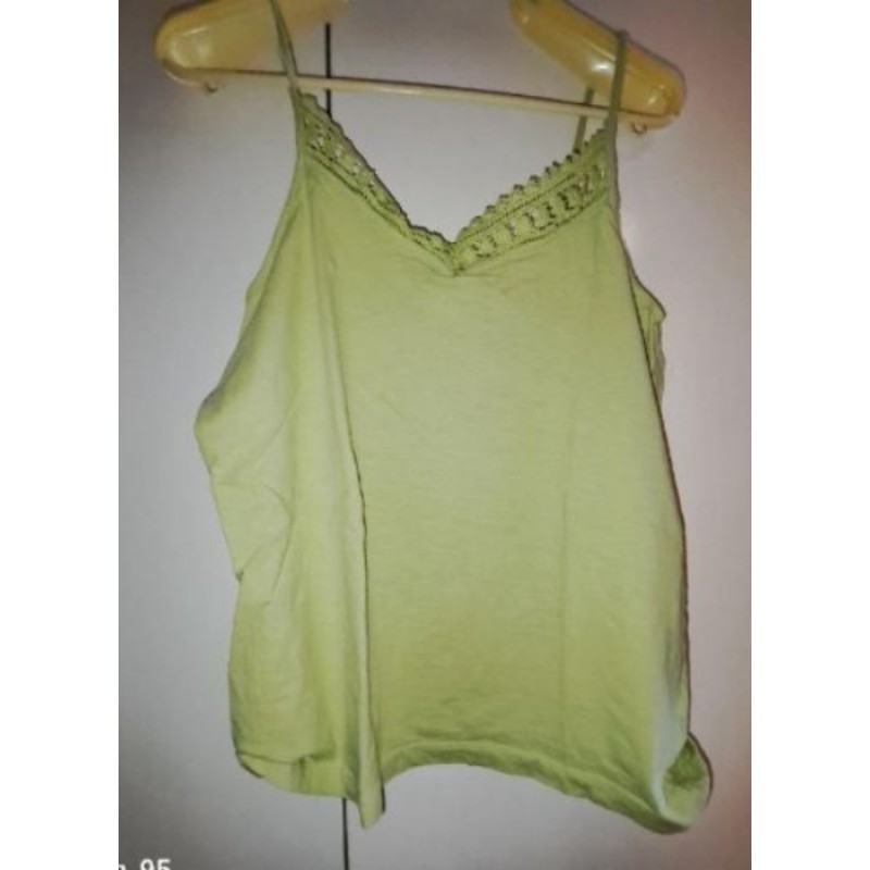 Débardeur vert pistache en coton, collection U, taille 46-48