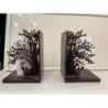 Lot de 2 serre livres Partylite métal bronze 