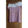 T-shirt NAF-NAF rayé rouge et blanc taille M