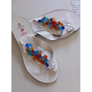 TONGS INSPIRE EN CUIR PERLÉ TAILLE 38