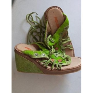 SANDALES FELMINI CUIR VERT POMME TAILLE 37