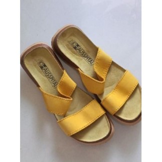 SANDALES CUIR CHAUSSPITAL  JAUNE