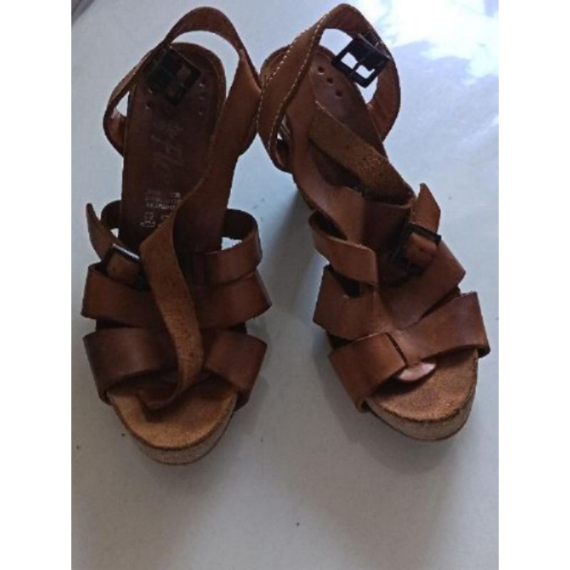 SANDALES CUIR MARRON RÊVE DE FLO TAILLE 37