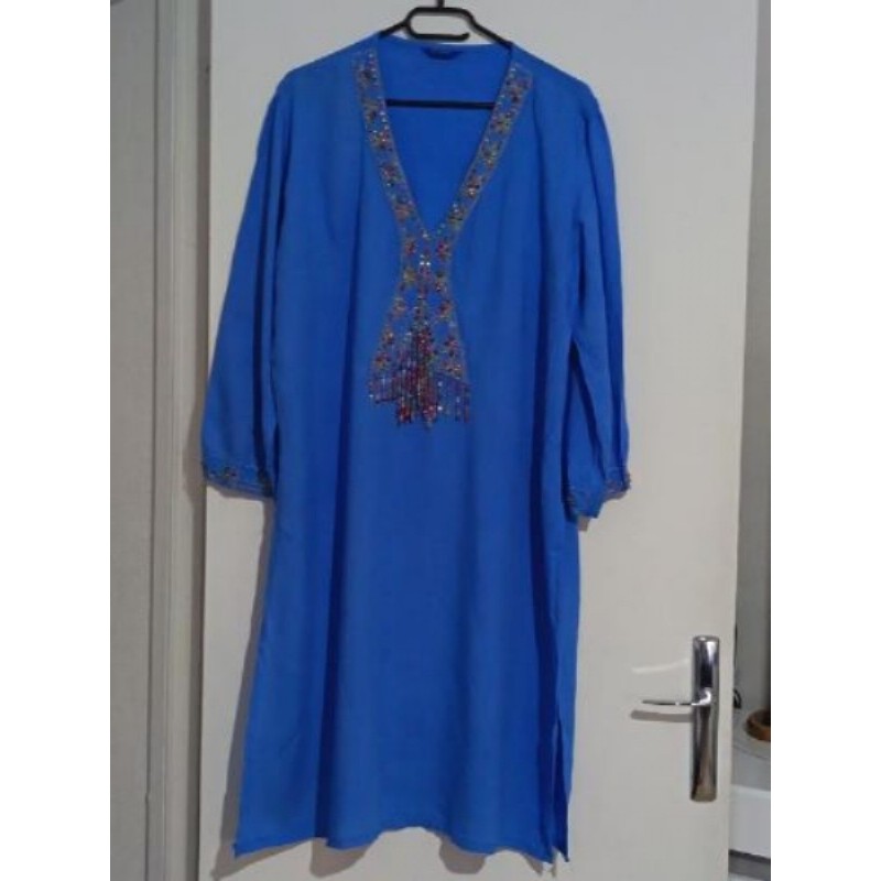 ROBE ORIENTALE BLEU ROI