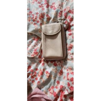 Portefeuille sacoche beige
