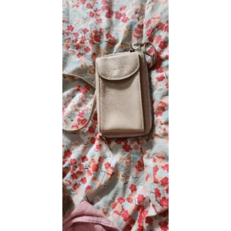 Portefeuille sacoche beige