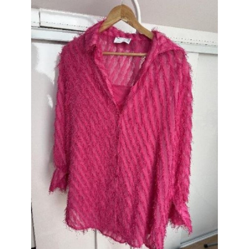 Robe chemise rose fushia taille 40
