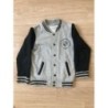 Veste teddy gis et noir - 8/10 ans 