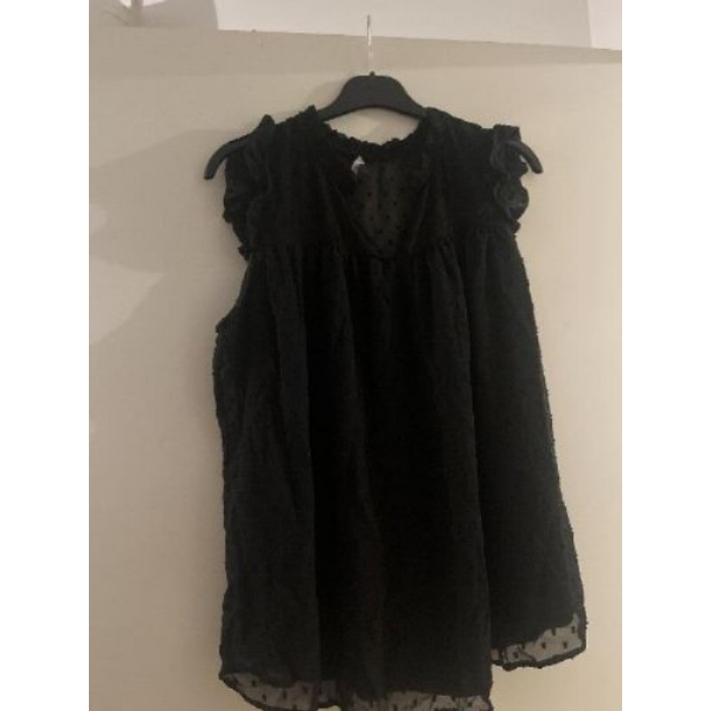 Haut femme noir sans manches dentelle 44 Kiabi