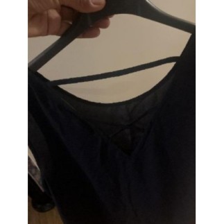 Haut femme bleu sans manches dos col V 42 Dorothy Perkins 