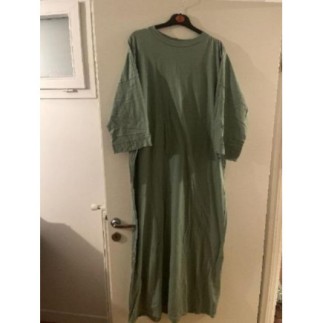 Robe longue femme t-shirt vert