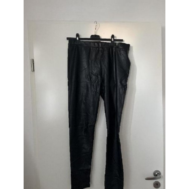 Collant similicuir noir femme fourre XL